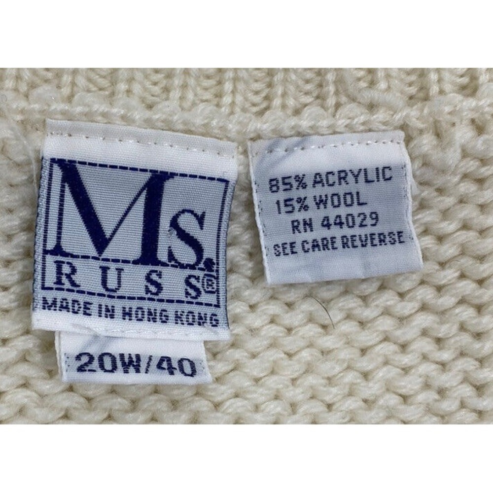 Ms Russ Sweater Vest Womens 20W Floral Knit Cottagecore Plus Size Layering - Picture 2 of 12